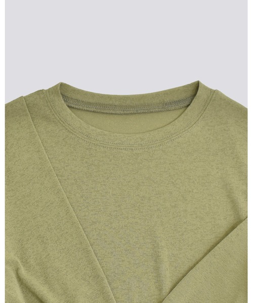 kiehtova(キエトヴァ)の「【kiehtova】SLUB TWIST TOPS/スラブ ツイスト トップス(Tシャツ/カットソー・レディース・ワイン系/ブラック/グリーン・FREE)」の18枚目の写真