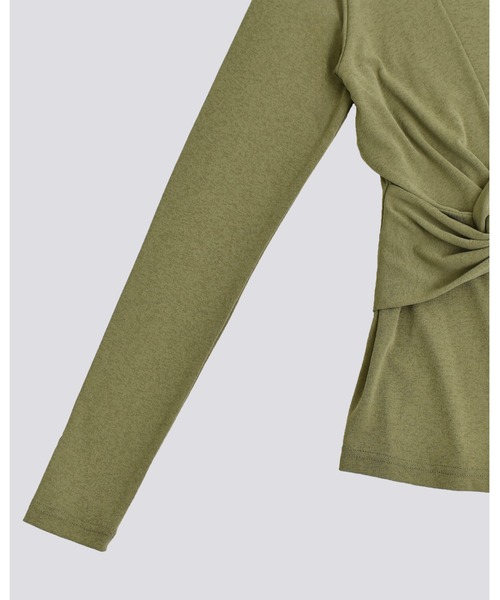 kiehtova(キエトヴァ)の「【kiehtova】SLUB TWIST TOPS/スラブ ツイスト トップス(Tシャツ/カットソー・レディース・ワイン系/ブラック/グリーン・FREE)」の19枚目の写真