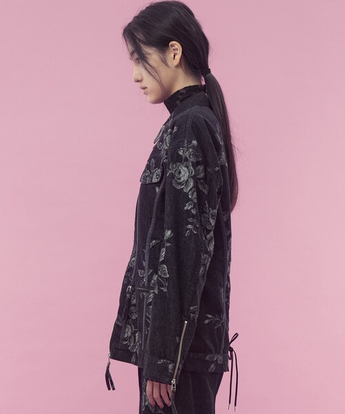 FETICO（フェティコ）の「【FETICO/フェティコ】《STUDIOUS別注》別注 ROSE DENIM JACKET/ローズデニムジャケット（デニムジャケット・レディース・インディゴブルー/ブラック・36/38）」の8枚目の写真