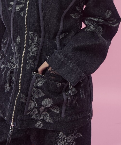 FETICO（フェティコ）の「【FETICO/フェティコ】《STUDIOUS別注》別注 ROSE DENIM JACKET/ローズデニムジャケット（デニムジャケット・レディース・インディゴブルー/ブラック・36/38）」の13枚目の写真
