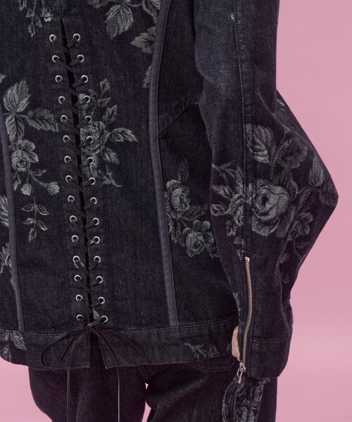 FETICO（フェティコ）の「【FETICO/フェティコ】《STUDIOUS別注》別注 ROSE DENIM JACKET/ローズデニムジャケット（デニムジャケット・レディース・インディゴブルー/ブラック・36/38）」の15枚目の写真