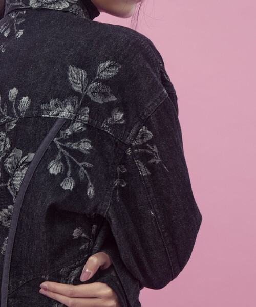 FETICO（フェティコ）の「【FETICO/フェティコ】《STUDIOUS別注》別注 ROSE DENIM JACKET/ローズデニムジャケット（デニムジャケット・レディース・インディゴブルー/ブラック・36/38）」の14枚目の写真