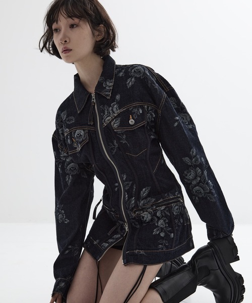 FETICO/フェティコ】《STUDIOUS別注》別注 ROSE DENIM JACKET/ローズ