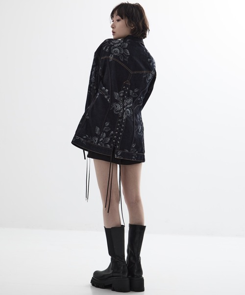 FETICO（フェティコ）の「【FETICO/フェティコ】《STUDIOUS別注》別注 ROSE DENIM JACKET/ローズデニムジャケット（デニムジャケット・レディース・インディゴブルー/ブラック・36/38）」の21枚目の写真