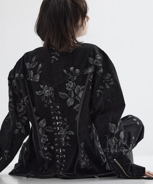 FETICO（フェティコ）の「【FETICO/フェティコ】《STUDIOUS別注》別注 ROSE DENIM JACKET/ローズデニムジャケット（デニムジャケット・レディース・インディゴブルー/ブラック・36/38）」の18枚目の写真