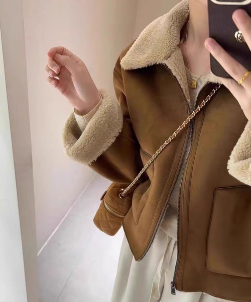 MAISON DE THERESE(メゾン ド テレーズ)の「フェイクシアーリング オーバーサイズコート(その他アウター・レディース・ブラウン/ベージュ・M/S/L)」の22枚目の写真