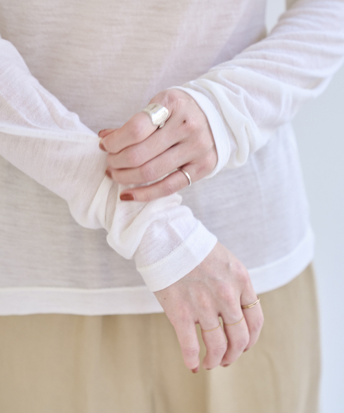 EMILY WEEK（エミリーウィーク）の「《追加》スーパーウール クルーネックシアープルオーバー（Tシャツ/カットソー・レディース・ブルー/ブラック/ホワイト・FREE）」の13枚目の写真