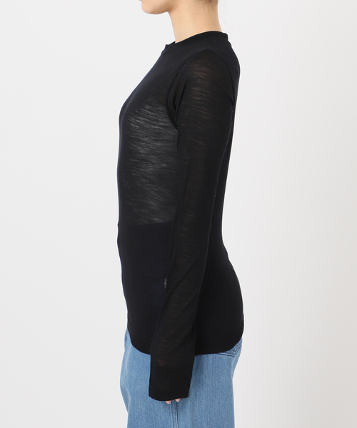 EMILY WEEK（エミリーウィーク）の「《追加》スーパーウール クルーネックシアープルオーバー（Tシャツ/カットソー・レディース・ブルー/ブラック/ホワイト・FREE）」の18枚目の写真