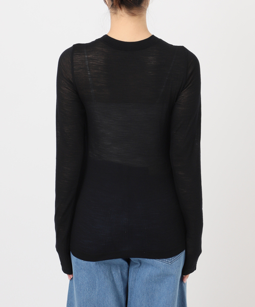 EMILY WEEK（エミリーウィーク）の「《追加》スーパーウール クルーネックシアープルオーバー（Tシャツ/カットソー・レディース・ブルー/ブラック/ホワイト・FREE）」の19枚目の写真