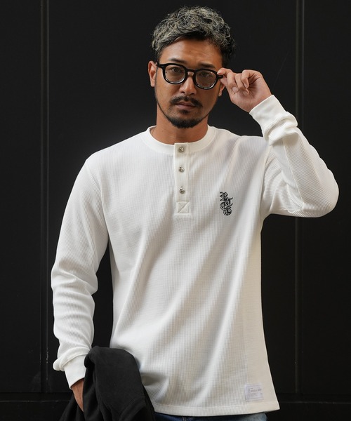 adamsJUGGLER（アダムスジャグラー）の「RTEG ヘンリーネック S/B ロンティー（Tシャツ/カットソー・メンズ・ホワイト/ブラック・S/M/L/XL/XXL）」の11枚目の写真