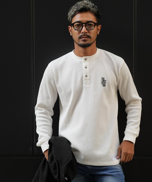 adamsJUGGLER（アダムスジャグラー）の「RTEG ヘンリーネック S/B ロンティー（Tシャツ/カットソー・メンズ・ホワイト/ブラック・S/M/L/XL/XXL）」の12枚目の写真