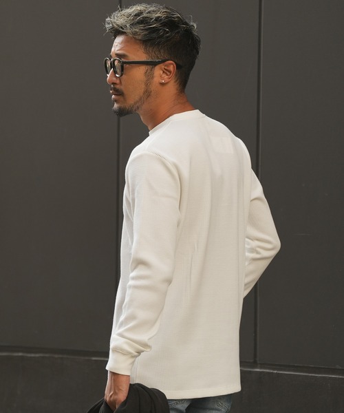 adamsJUGGLER（アダムスジャグラー）の「RTEG ヘンリーネック S/B ロンティー（Tシャツ/カットソー・メンズ・ホワイト/ブラック・S/M/L/XL/XXL）」の13枚目の写真