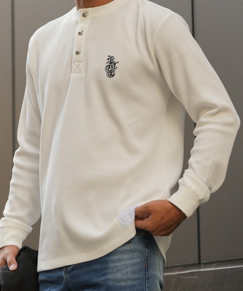 adamsJUGGLER（アダムスジャグラー）の「RTEG ヘンリーネック S/B ロンティー（Tシャツ/カットソー・メンズ・ホワイト/ブラック・S/M/L/XL/XXL）」の14枚目の写真