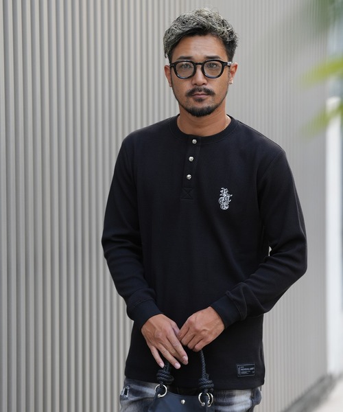 adamsJUGGLER（アダムスジャグラー）の「RTEG ヘンリーネック S/B ロンティー（Tシャツ/カットソー・メンズ・ホワイト/ブラック・S/M/L/XL/XXL）」の16枚目の写真