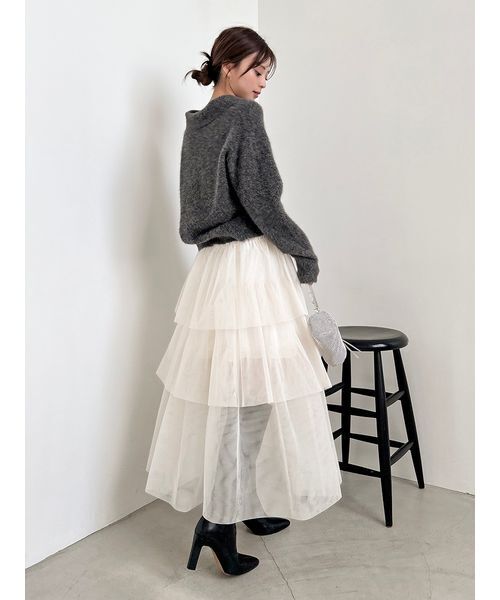 SNIDEL（スナイデル）の「チュールパニエスカート（スカート・レディース・アイボリー/ブラック・0/1）」の13枚目の写真