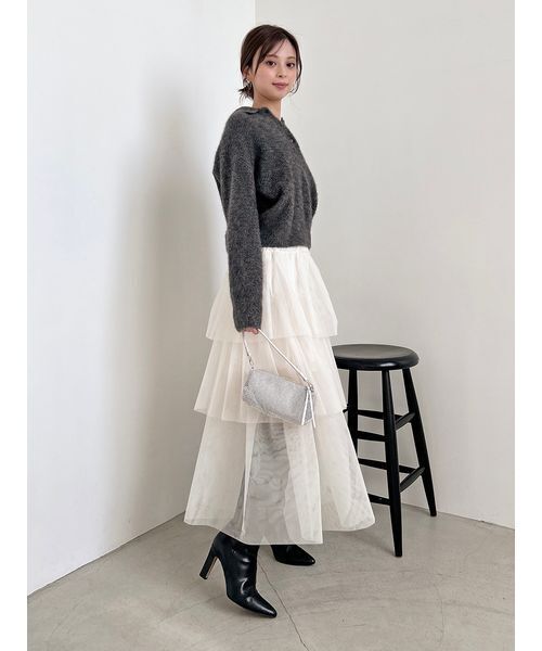 SNIDEL（スナイデル）の「チュールパニエスカート（スカート・レディース・アイボリー/ブラック・0/1）」の14枚目の写真