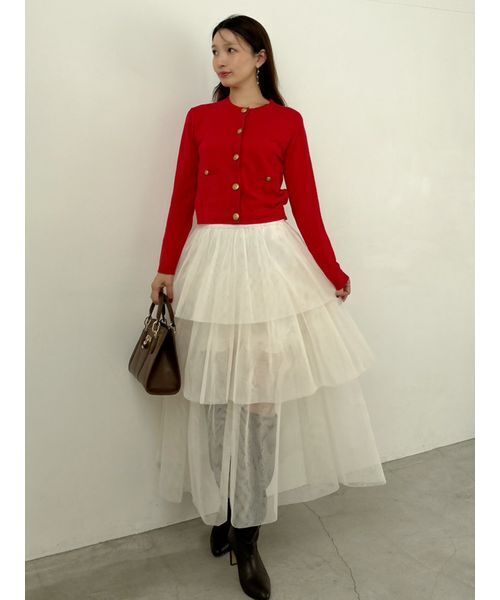 SNIDEL（スナイデル）の「チュールパニエスカート（スカート・レディース・アイボリー/ブラック・0/1）」の15枚目の写真