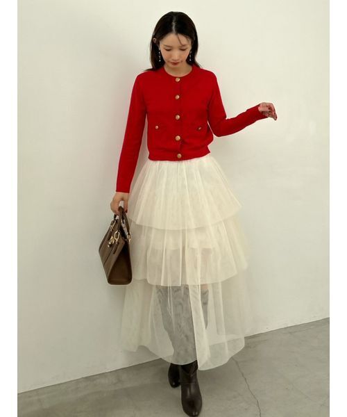 SNIDEL（スナイデル）の「チュールパニエスカート（スカート・レディース・アイボリー/ブラック・0/1）」の16枚目の写真