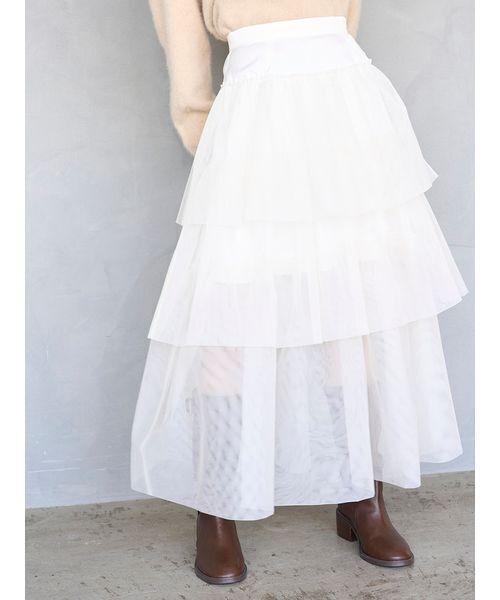 SNIDEL（スナイデル）の「チュールパニエスカート（スカート・レディース・アイボリー/ブラック・0/1）」の17枚目の写真