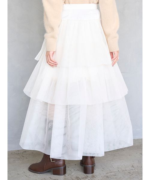 SNIDEL（スナイデル）の「チュールパニエスカート（スカート・レディース・アイボリー/ブラック・0/1）」の18枚目の写真