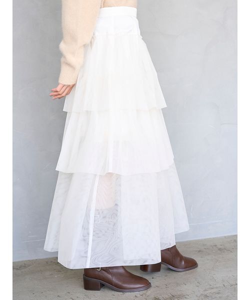 SNIDEL（スナイデル）の「チュールパニエスカート（スカート・レディース・アイボリー/ブラック・0/1）」の19枚目の写真