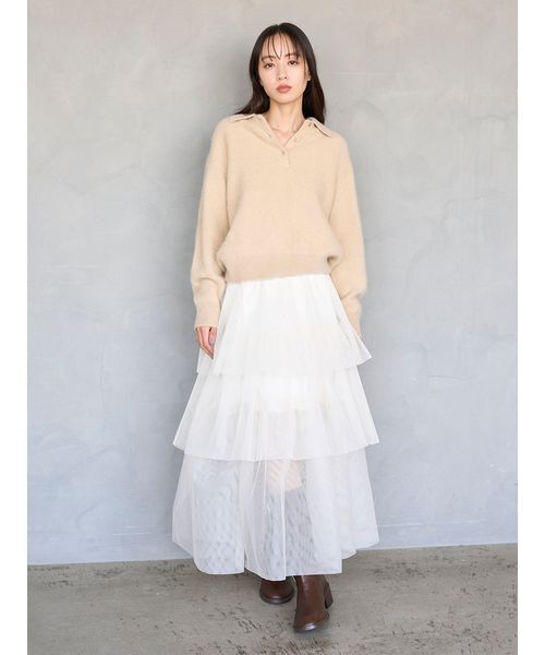 SNIDEL（スナイデル）の「チュールパニエスカート（スカート・レディース・アイボリー/ブラック・0/1）」の22枚目の写真