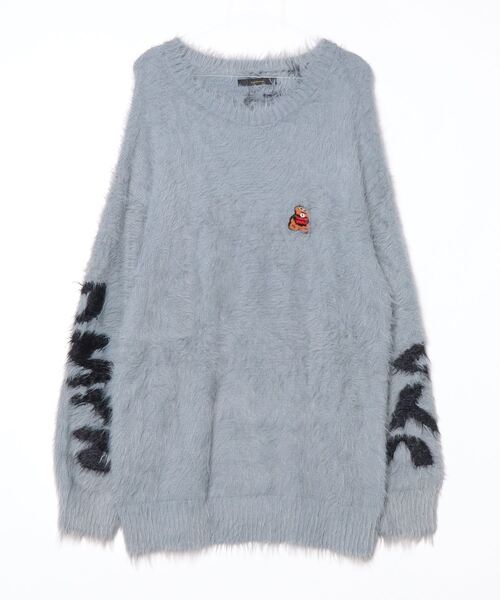 STUD MUFFIN（スタッドマフィン）の「STUD MUFFIN/スタッドマフィン/フェザーヤーン ビックロゴクロスインターシャ シャギープルオーバー（ニット/セーター・メンズ・ブラック/グレー・3/2/4）」の20枚目の写真