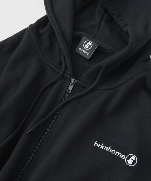 brknhome(ブロークンホーム)の「【BRKNHOME/ブロークンホーム】バックプリント フルジップ スウェットパーカー(パーカー・メンズ・ブラック/杢グレー・MEDIUM/LARGE)」の9枚目の写真