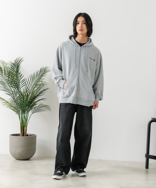 brknhome(ブロークンホーム)の「【BRKNHOME/ブロークンホーム】バックプリント フルジップ スウェットパーカー(パーカー・メンズ・ブラック/杢グレー・MEDIUM/LARGE)」の19枚目の写真