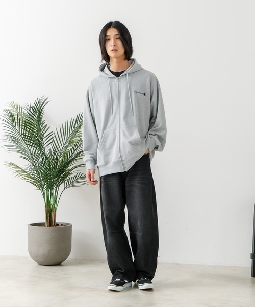 brknhome(ブロークンホーム)の「【BRKNHOME/ブロークンホーム】バックプリント フルジップ スウェットパーカー(パーカー・メンズ・ブラック/杢グレー・MEDIUM/LARGE)」の21枚目の写真
