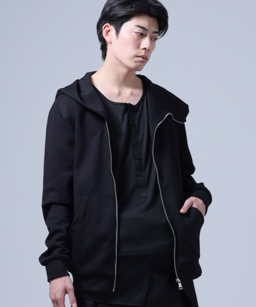 High neck zip hoodie / ハイネック ジップフーディ―