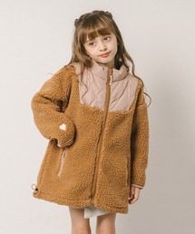 URBAN CHERRY（アーバンチェリー）の「【HUGMEボア】(軽ふわ保温素材)おうちで洗える!ハートロゴ刺繍中綿キルティングMIXボアコート（その他アウター）」