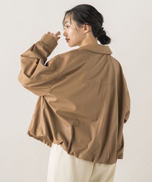 Droite lautreamont（ドロワットロートレアモン）の「レザーライクブルゾン≪洗濯機で洗える≫（ブルゾン・レディース・キャメル・M）」の11枚目の写真