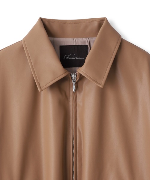 Droite lautreamont（ドロワットロートレアモン）の「レザーライクブルゾン≪洗濯機で洗える≫（ブルゾン・レディース・キャメル・M）」の14枚目の写真