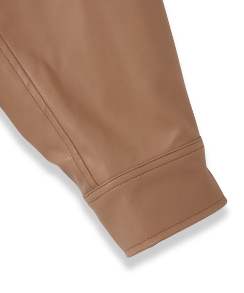 Droite lautreamont（ドロワットロートレアモン）の「レザーライクブルゾン≪洗濯機で洗える≫（ブルゾン・レディース・キャメル・M）」の15枚目の写真