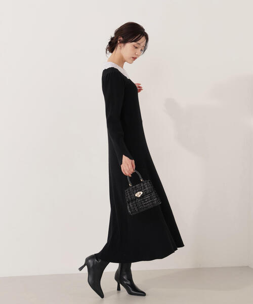 PROPORTION BODY DRESSING（プロポーションボディドレッシング）の「レース襟付きニットワンピース / 1215240118（ワンピース・レディース・ブラック/ダークグレー/ブラウン系その他・MEDIUM/P/S）」の20枚目の写真