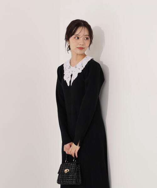 PROPORTION BODY DRESSING（プロポーションボディドレッシング）の「レース襟付きニットワンピース / 1215240118（ワンピース・レディース・ブラック/ダークグレー/ブラウン系その他・MEDIUM/P/S）」の21枚目の写真