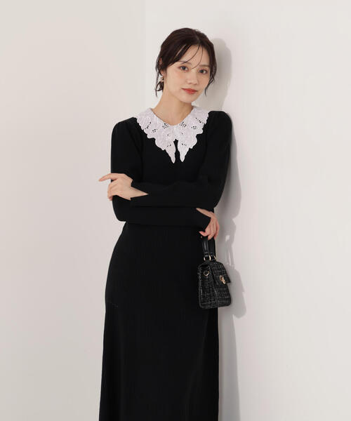 PROPORTION BODY DRESSING（プロポーションボディドレッシング）の「レース襟付きニットワンピース / 1215240118（ワンピース・レディース・ブラック/ダークグレー/ブラウン系その他・MEDIUM/P/S）」の22枚目の写真