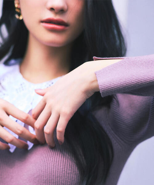 PROPORTION BODY DRESSING（プロポーションボディドレッシング）の「レース襟付きニットワンピース / 1215240118（ワンピース・レディース・ブラック/ダークグレー/ブラウン系その他・MEDIUM/P/S）」の5枚目の写真