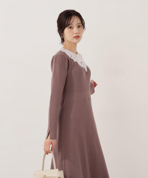 PROPORTION BODY DRESSING（プロポーションボディドレッシング）の「レース襟付きニットワンピース / 1215240118（ワンピース・レディース・ブラック/ダークグレー/ブラウン系その他・MEDIUM/P/S）」の13枚目の写真