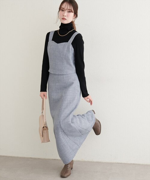 natural couture（ナチュラルクチュール）の「〈airi〉ツイードマーメイドスカート（スカート・レディース・グレー/オフホワイト/ブラック・FREE）」の14枚目の写真