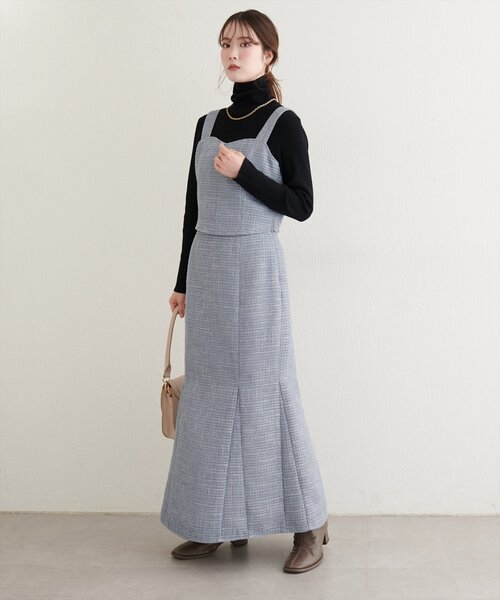 natural couture（ナチュラルクチュール）の「〈airi〉ツイードマーメイドスカート（スカート・レディース・グレー/オフホワイト/ブラック・FREE）」の15枚目の写真