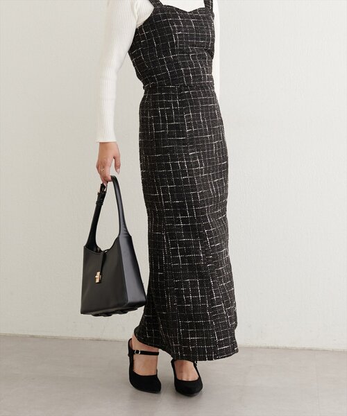 natural couture（ナチュラルクチュール）の「〈airi〉ツイードマーメイドスカート（スカート・レディース・グレー/オフホワイト/ブラック・FREE）」の19枚目の写真