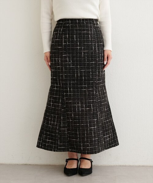 natural couture（ナチュラルクチュール）の「〈airi〉ツイードマーメイドスカート（スカート・レディース・グレー/オフホワイト/ブラック・FREE）」の10枚目の写真