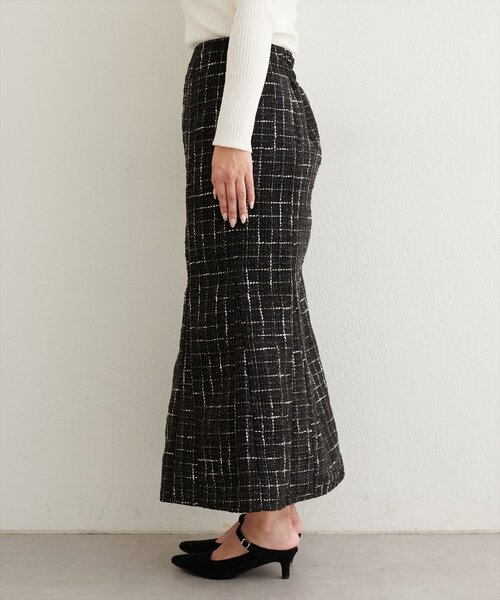 natural couture（ナチュラルクチュール）の「〈airi〉ツイードマーメイドスカート（スカート・レディース・グレー/オフホワイト/ブラック・FREE）」の11枚目の写真