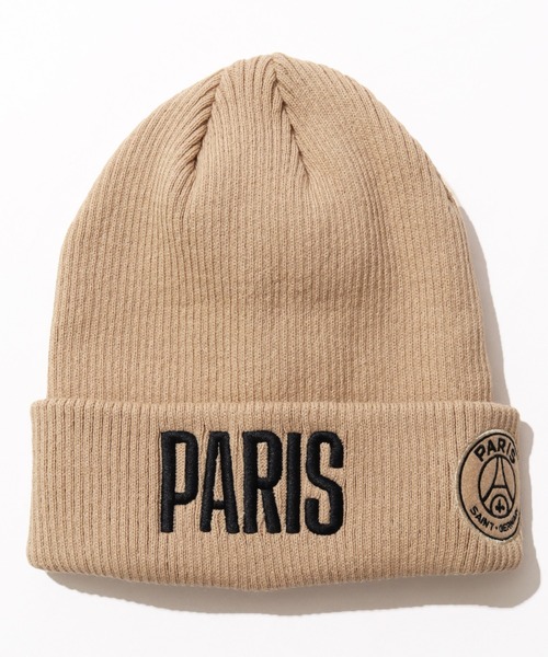 PARIS SAINT-GERMAIN（パリサンジェルマン）の「【Paris Saint-Germain/パリサンジェルマン】PARIS ロゴエンブレム ニットキャップ（ニットキャップ/ビーニー・メンズ・ベージュ/ブラック×ホワイト/ブラック×ブラック・FREE）」の3枚目の写真