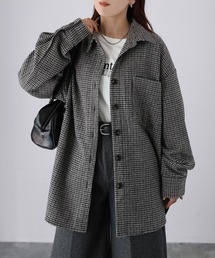 ウールライクチェックシャツジャケット