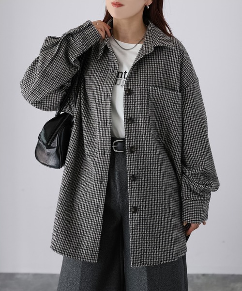 Riberry(リベリー)の「ウールライクチェックシャツジャケット(その他アウター・レディース・ブラウン/ブラック/カーキ・MEDIUM)」の2枚目の写真