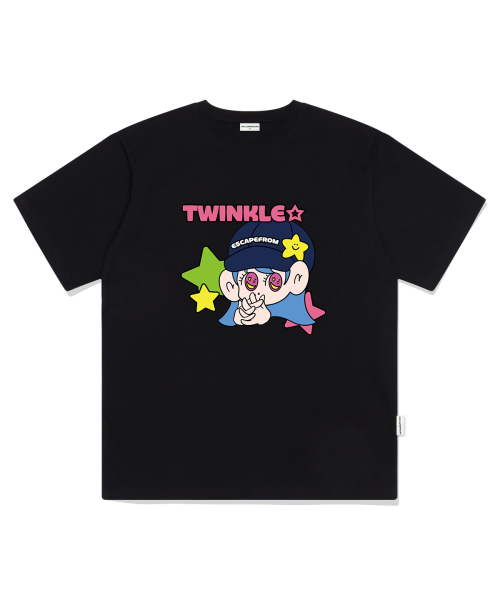 ESCAPEFROM（エスケープフロム）の「ツインクルスタープリントオーバーフィット半袖ブラック（Tシャツ/カットソー・レディース・その他・LARGE/SMALL/MEDIUM）」の2枚目の写真