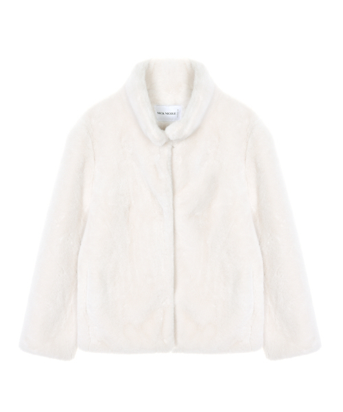NICK&NICOLE(ニックアンドニコール)の「HIGH NECK SOFT FUR JACKET_IVORY(ムートンコート・レディース・その他・FREE)」の4枚目の写真